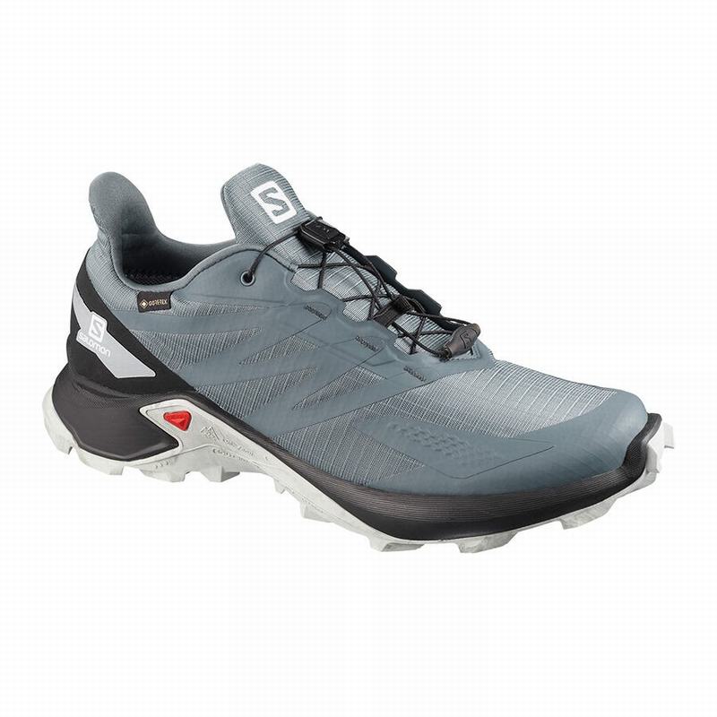 Chaussures De Trail Running Salomon Homme Bleu Foncé / Noir - Salomon SUPERCROSS BLAST GTX - France